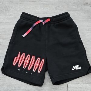 Jordan Nike MVP Boy's Shorts Drawstring Jumpman Logo Black Red Size Small 8-10y